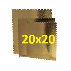 TAVOLETTA CARTONE ORO/NERO 20x20cm 3 PEZZI