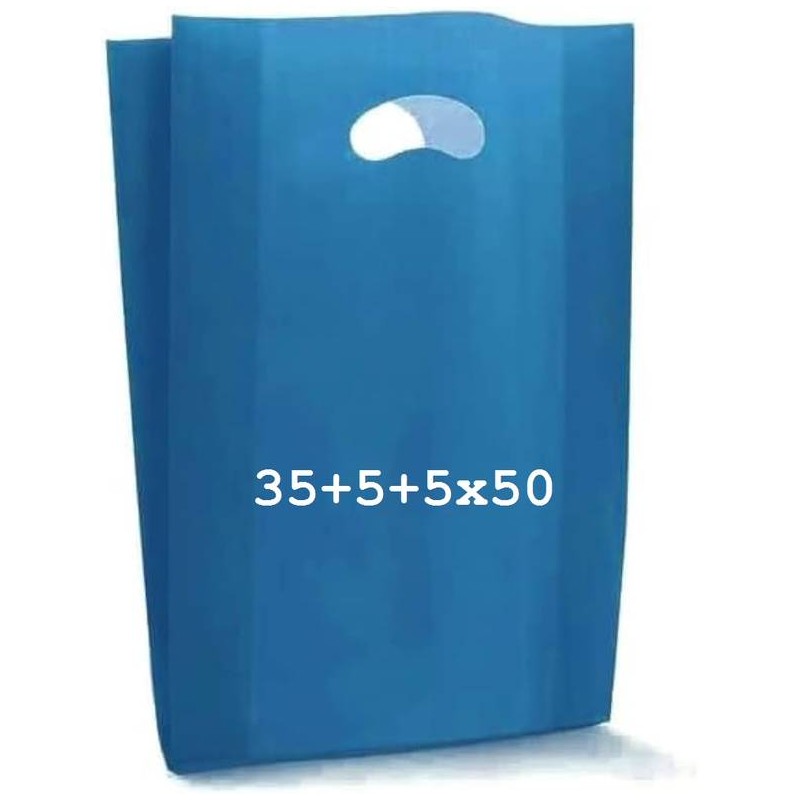 SHOPPER FAGIOLO 35+5+5x50cm 1KG BLU