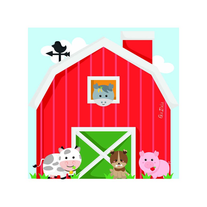 TOVAGLIOLI 33x33 HAPPY FARM 16pz