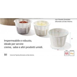 PIROTTINO IN CARTA SILICONATA PER SALSA 150pz 29x29x45mm