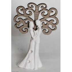 COPPIA SPOSI PICCOLA C/ALBERO DELLA VITA LEGNO