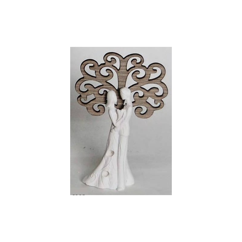 COPPIA SPOSI PICCOLA C/ALBERO DELLA VITA LEGNO