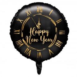 PALLONE MYLAR OROLOGIO HAPPY NEW YEAR ø45cm