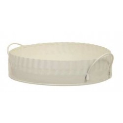 VASSOIO METALLO CON MANICI Ø18x5cm