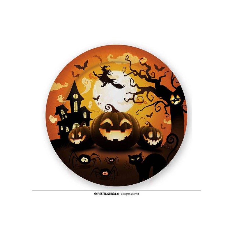 PIATTI CARTA 23cm ZUCCA E STREGA 6pz