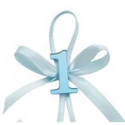 APPLICAZIONE 1° COMPLEANNO PLEXY BOY CON FIOCCO 12pz