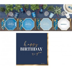 TOVAGLIOLI 33x33 cm HAPPY BIRTHDAY TO YOU BLU 16pz