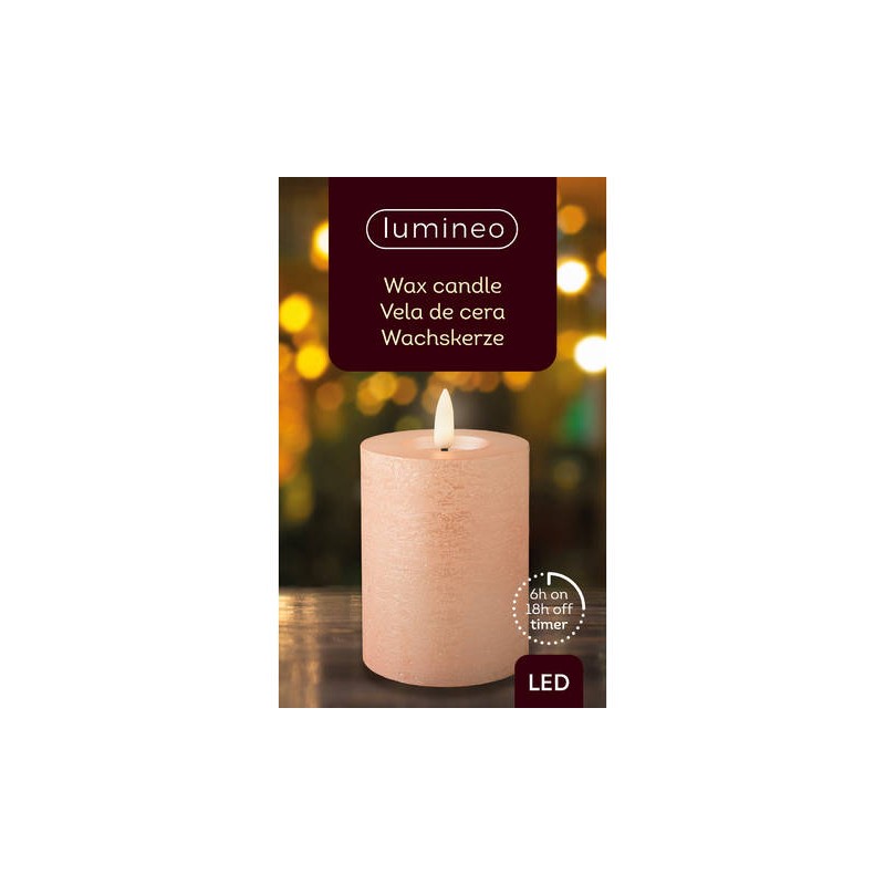 CANDELA LED Ø7xh11cm ROSA ANTICO LUCE CALDA