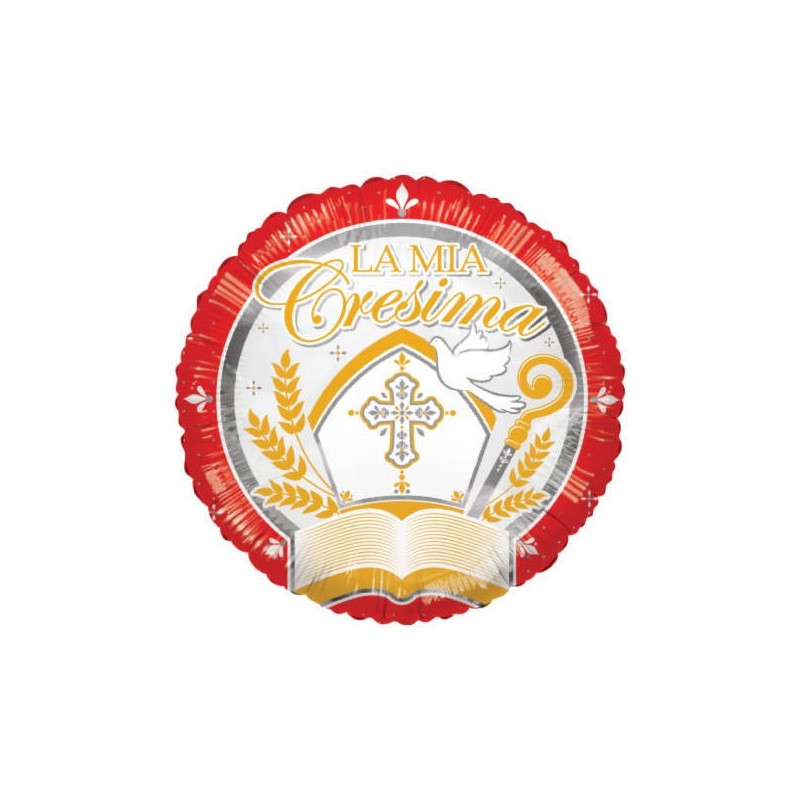 PALLONE MYLAR TONDO LA MIA CRESIMA 18 45cm