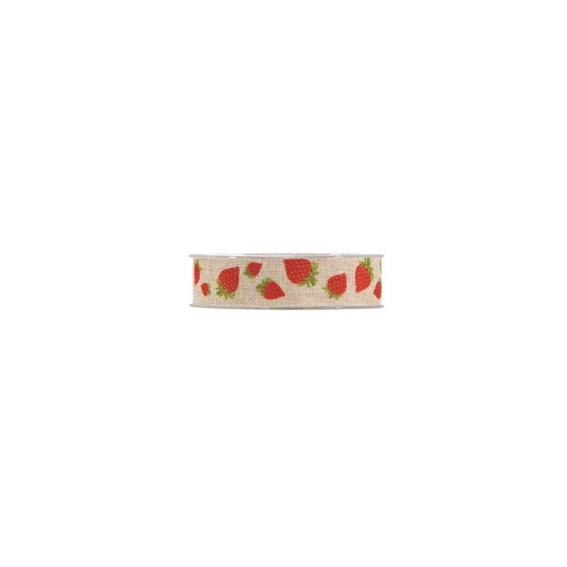 NASTRO STRAWBERRIES mm25x20mt DOVE GREY