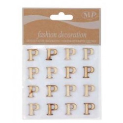 LETTERE 'P' IN LEGNO 10x10cm 16pz