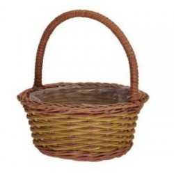 CESTO RATTAN LIME CON MANICO ALTO Ø16xh18cm