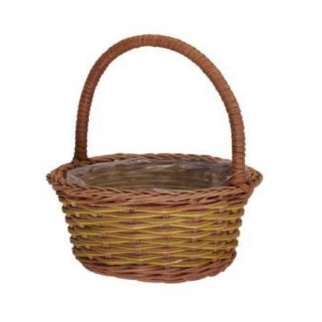 CESTO RATTAN LIME CON MANICO ALTO Ø16xh18cm