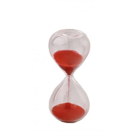 CLESSIDRA VETRO SABBIA ROSSA 10cm