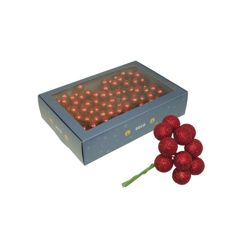 SEGNAPACCO SPARKLING 12 BALLS RED/12 MAZZETTI  SFERE DA 2cm