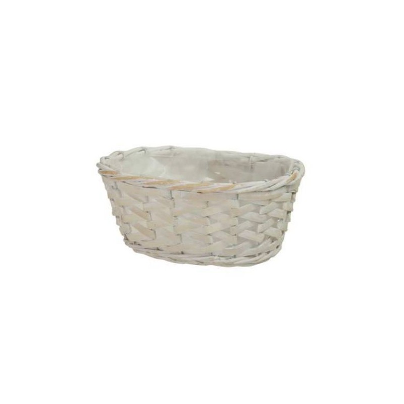 CESTINO OVALE 19,5x14x8cm WHITE WASH