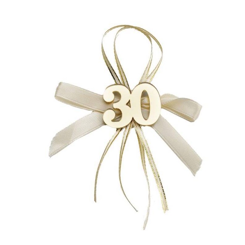 APPLICAZIONE 30 PLEXY CON FIOCCO ORO 12pz