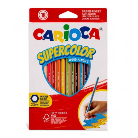 PASTELLI ESAGONALI CARIOCA SUPERCOLOR 18pz