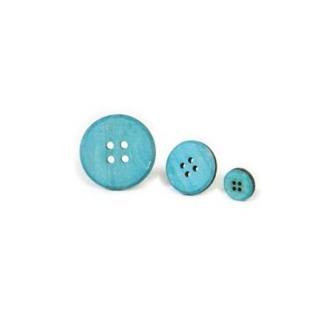 APPLICAZIONE BOTTONI LEGNO 3-5-7cm CELESTE 30pz