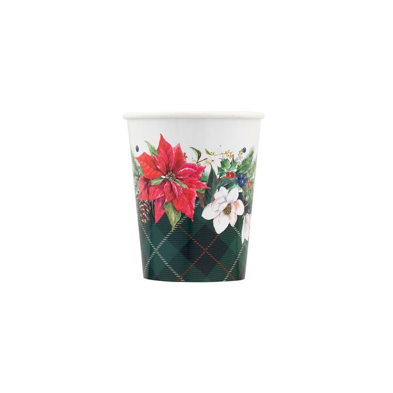 BICCHIERI 250cc E8 COVER CHRISTMAS IN TARTAN 8pz