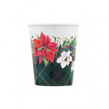 BICCHIERI 250cc E8 COVER CHRISTMAS IN TARTAN 8pz