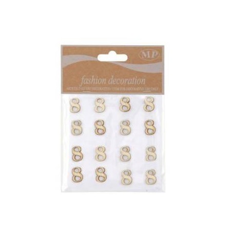 NUMERI 8 IN LEGNO 10x10cm 16pz