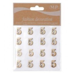 NUMERI 5 IN LEGNO 10x10cm 16pz