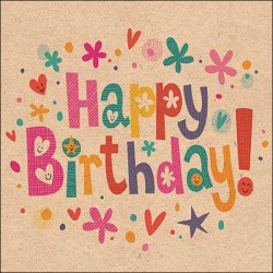 TOVAGLIOLI 33x33 RECYCLED BIRTHDAY WISHES NATURE 20pz