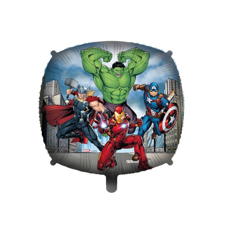 PALLONE MYLAR AVENGERS QUADRATO 18 43cm C/FILO E PESETTO