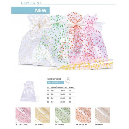 BUSTE CRYSTAL TRASPARENTE NEW POINT GIALLO 16x25 50pz