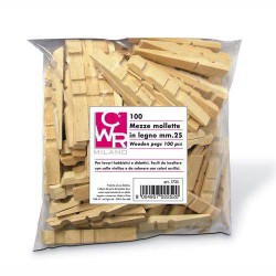 MEZZE MOLLETTE IN LEGNO mm.25 100pz BUSTA