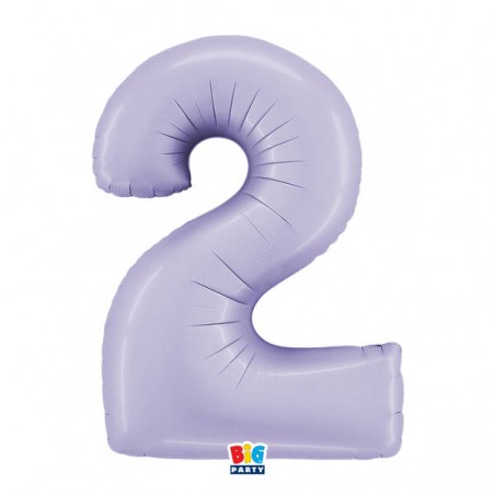 PALLONE NUMERO 2 MYLAR 102cm 40 LILLA