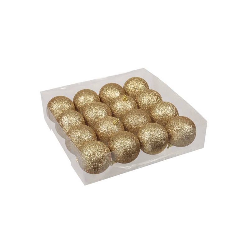 SFERE SPARKLING DARK GOLD Ø6cm 16pz