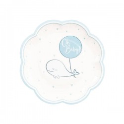 PIATTI  OH BABY ! AZZURRO 20cm 8pz