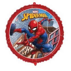 PALLONE MYLAR SPIDERMAN TONDO 18 43cm C/FILO E PESETTO