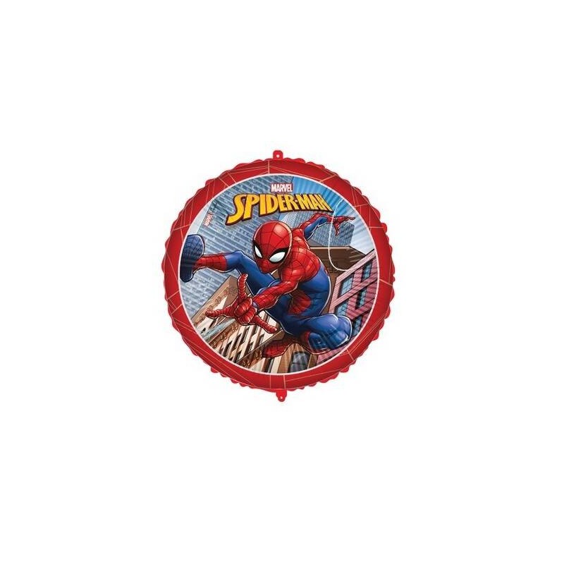 PALLONE MYLAR SPIDERMAN TONDO 18 43cm C/FILO E PESETTO