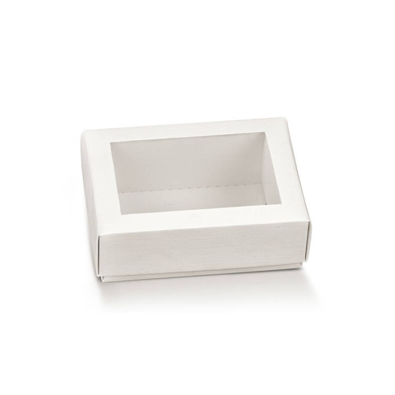 SCATOLA F/COP TRASPARENTE FIBRA BIANCO 13x9x4cm 10pz