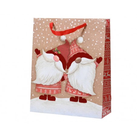 SHOPPER CARTA RED FOIL KRAFT RED 18x8xh24cm