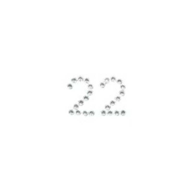NUMBER 2 DIAMONDS STICKERS 9X12cm 25pz