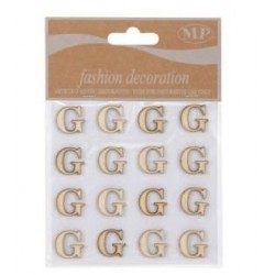 LETTERE 'G' IN LEGNO 10x10cm 16pz
