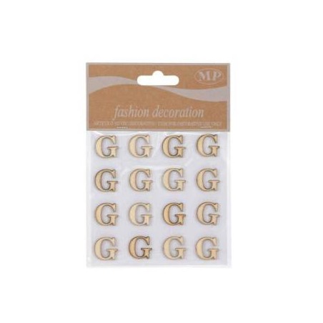 LETTERE 'G' IN LEGNO 10x10cm 16pz