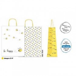 BORSA CARTA DECOR MIS.16+8x21cm BEE HAPPY 211F