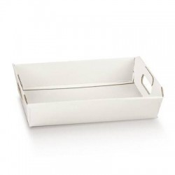 CESTA CARTONE C/MANIGLIE 40x30x12cm FIBRA BIANCO