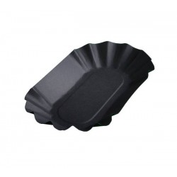 VASSOIO OVALE CARTONCINO TOTAL BLACK 10,5x17,5x3cm 50pz USOBIO