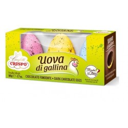 UOVA DI GALLINA CIOCCOLATO FONDENTE CONFETTATE MACULATE 3pz 105gr (3x35gr) ASTUCCIO ASS.TO