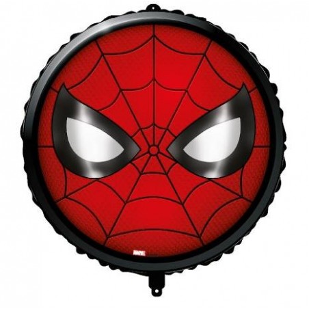 PALLONE MYLAR SPIDERMAN VISO TONDO 18 43cm C/FILO E PESETTO