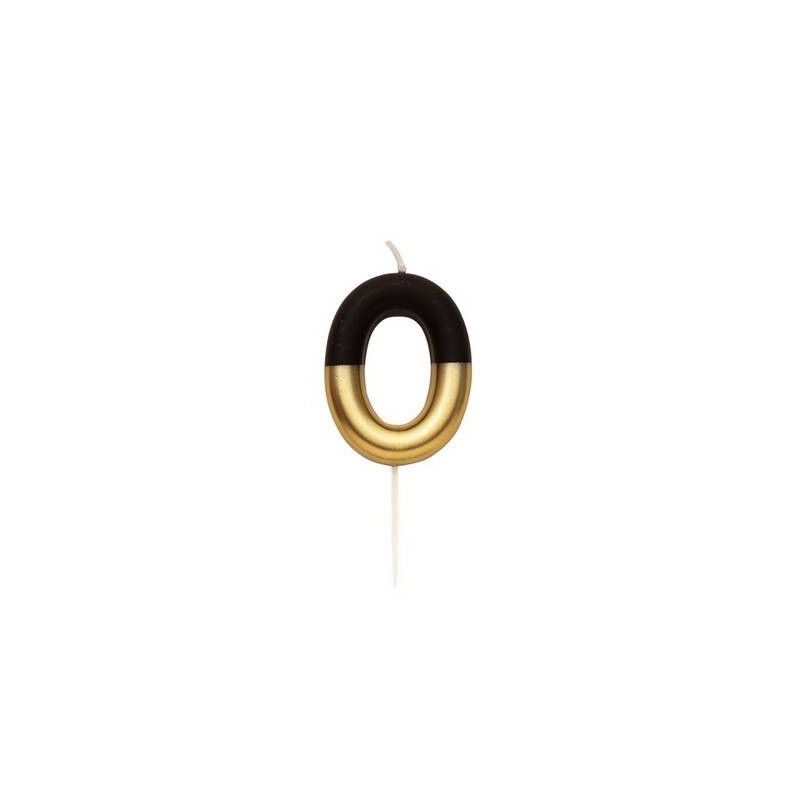 CANDELINA NUMERO 0 NERO/ORO 10,5cm