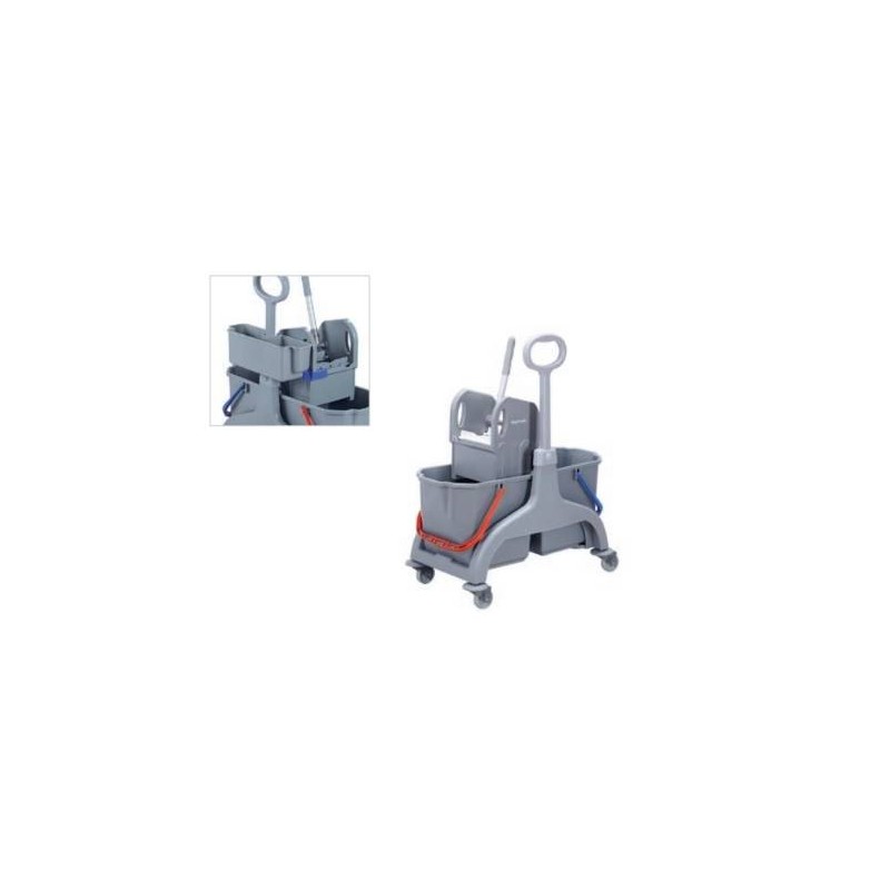 CARRELLO HYGIENE DOUBLE BUCKET 2 VASCHE 25+25lt C/STRIZZATORE KS05A