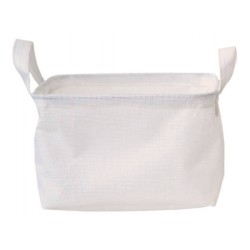 CESTELLO COTONE BIANCO C/MANIGLIE 20x16x13cm COT02474