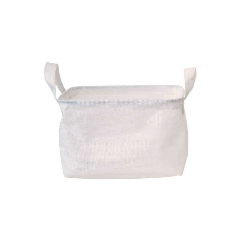 CESTELLO COTONE BIANCO C/MANIGLIE 20x16x13cm COT02474